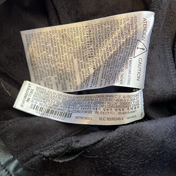 Zara Faux Leather Black Moto Pants With Zips and Seaming  NWT S MSRP $59.90 - Picture 4 of 8